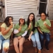 Ice cream on the last day of the internship! From left: Val, Emily, Lydia and Grace. Nature Up North summer naturalist interns, posing while eating ice cream