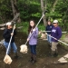 Learning water sampling techniques during orientation, back in June! The interns learn water sampling using nets